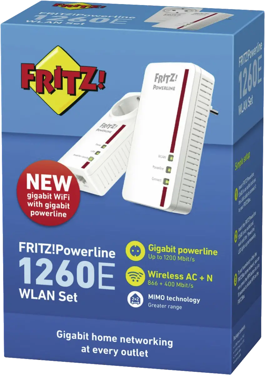 FRITZ!Powerline 1260E WLAN Set Ed.Int.