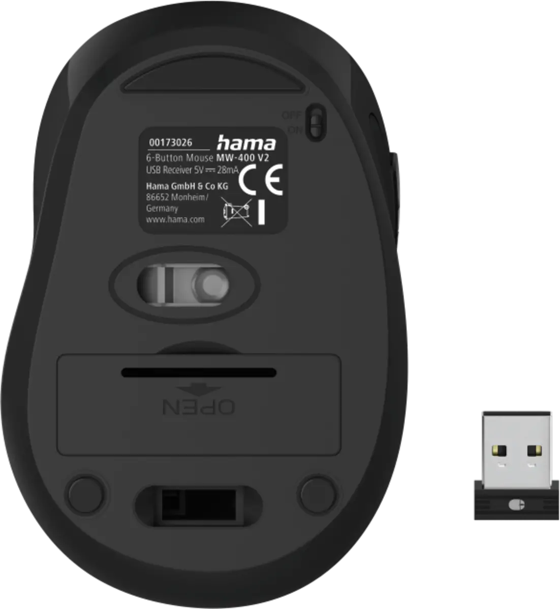 Optische draadloze muis met 6 knoppen MW-400 V2, ergonomisch