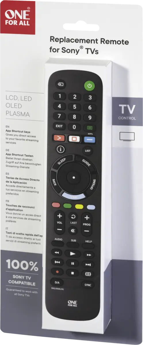 URC4912 - Vervangende afstandsbed. - Sony