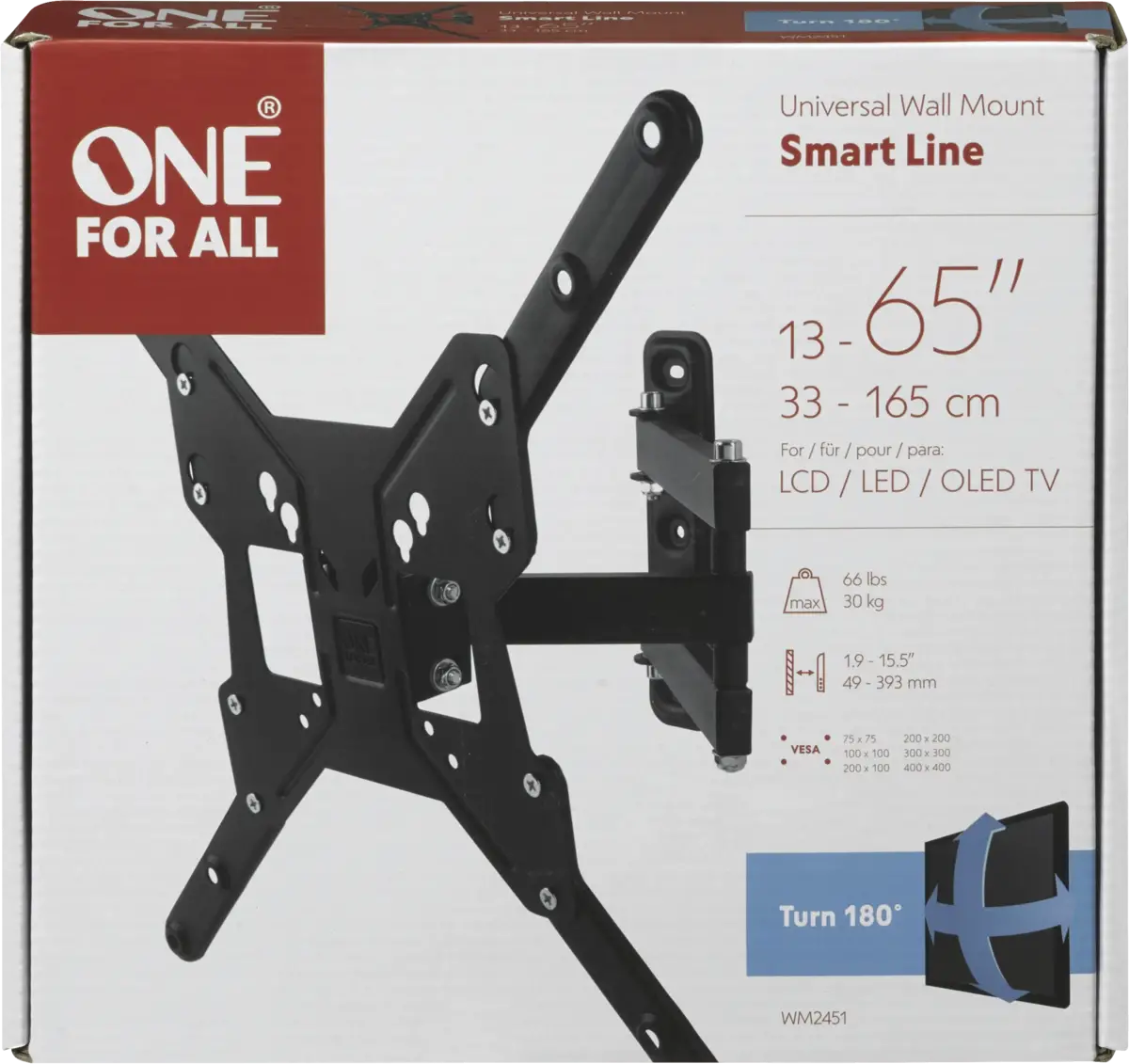 WM2451 55 TV muurbeugel Smart TURN 180