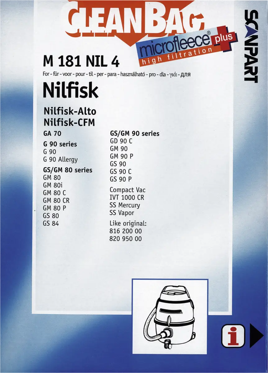 2682245181 Stofzak Nilfisk GA70-GS80-90