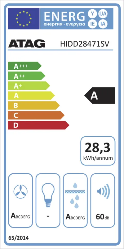 ATAG HIDD28471SV energielabel