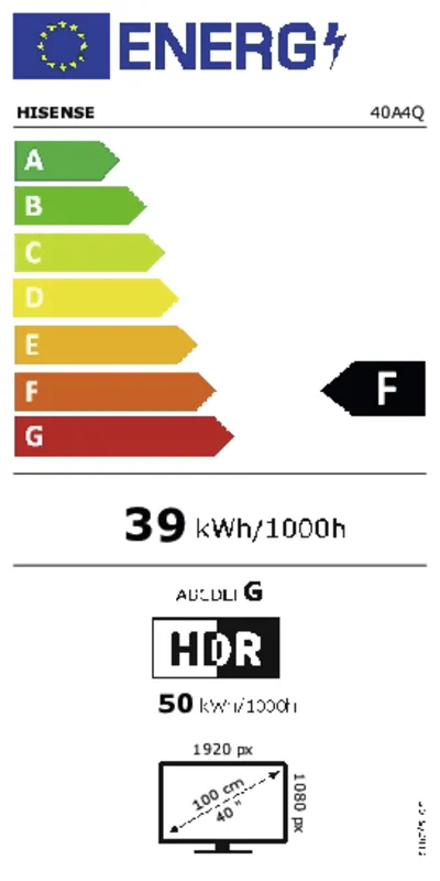 Hisense 40A5Q energielabel