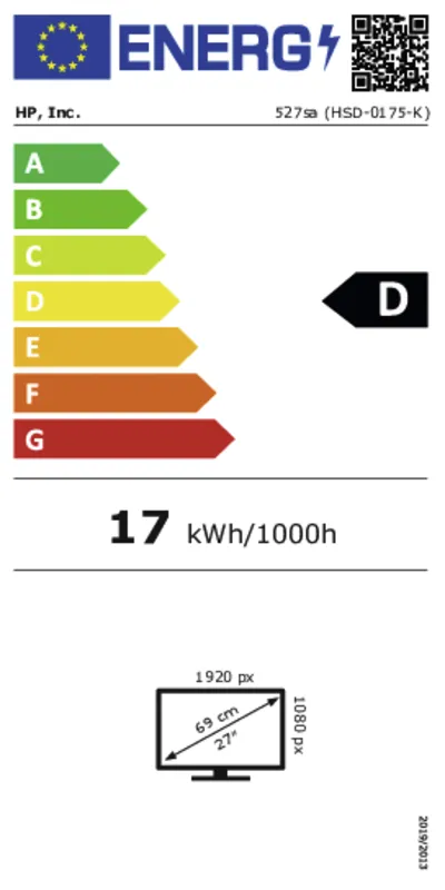 HP Series 5 27 inch, speakers energielabel