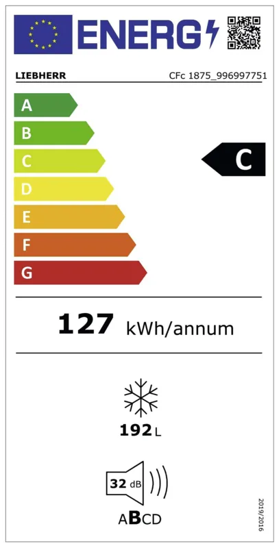 Liebherr CFc 1875-26 energielabel