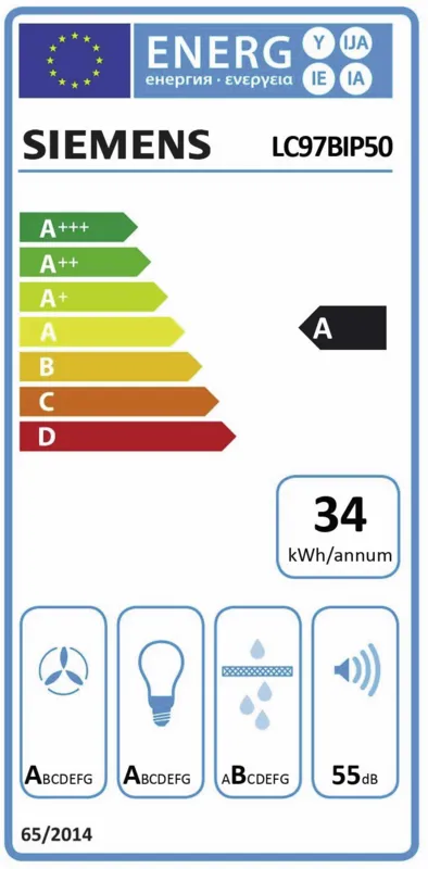 Siemens LC97BIP50 energielabel