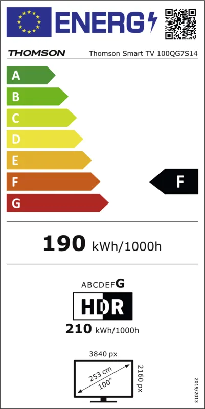 Thomson 100QG7C14 energielabel