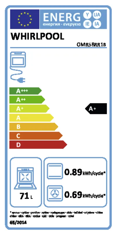 Whirlpool OMR58RR1B energielabel
