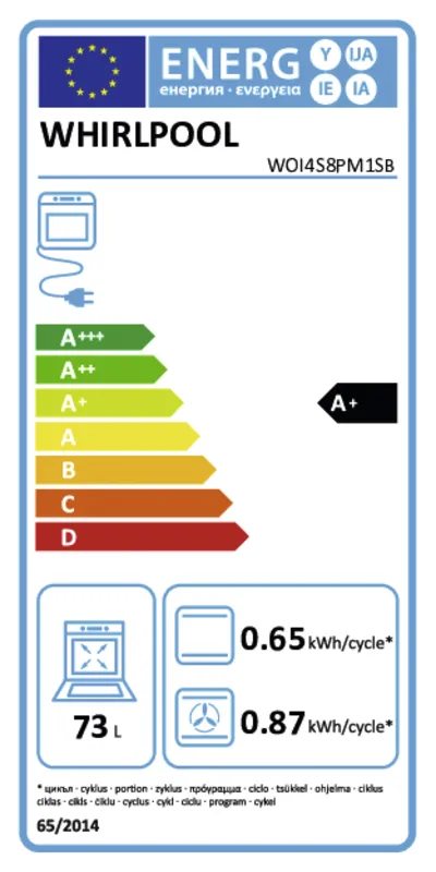 Whirlpool WOI4S8PM1SB energielabel