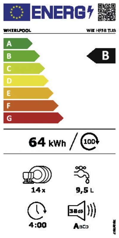Whirlpool W8I HF58 TUS energielabel